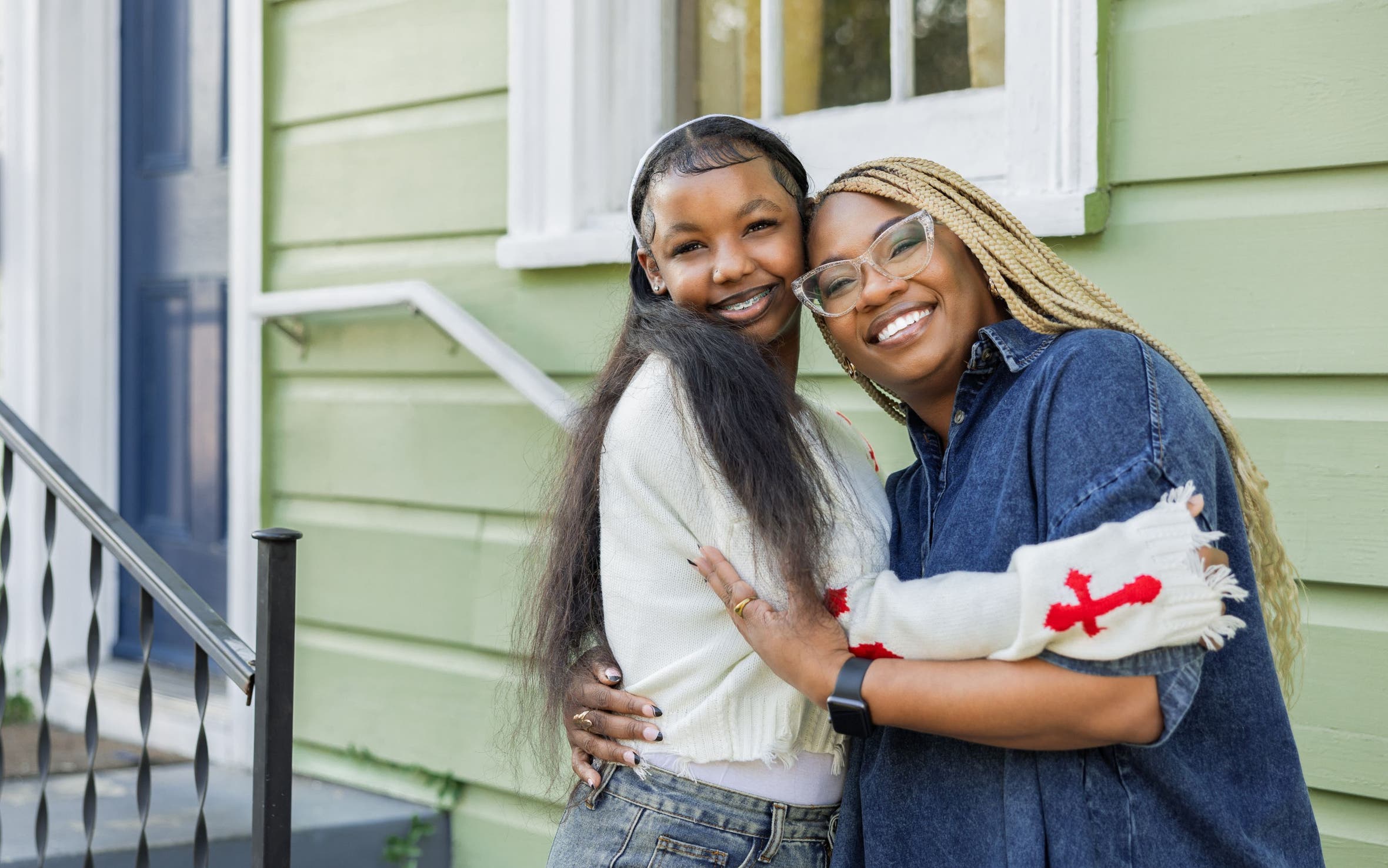 A teenager with her "sister" from Big Brothers Big Sisters of America.