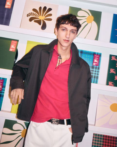 Man wearing Burberry look.