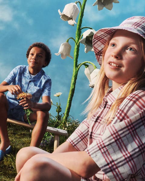 Kids wearing Burberry look.