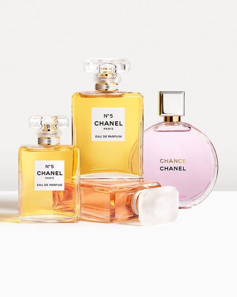 A collection of women's fragrances from CHANEL.
