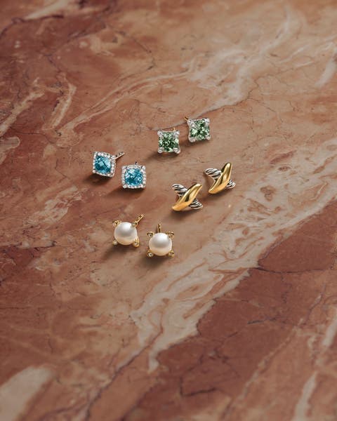 Four pairs of earrings.