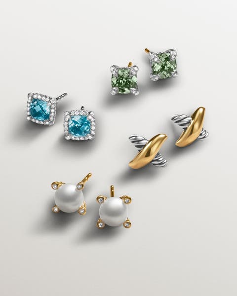 Four pairs of earrings.