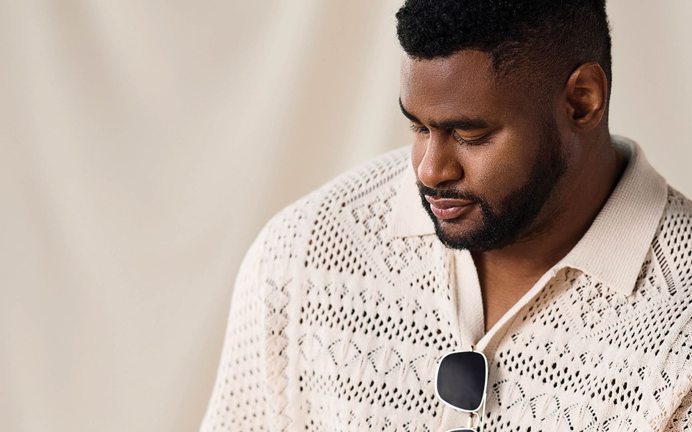 Man wearing new arrivals from DXL Big & Tall.