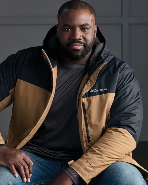 Man in Columbia jacket.