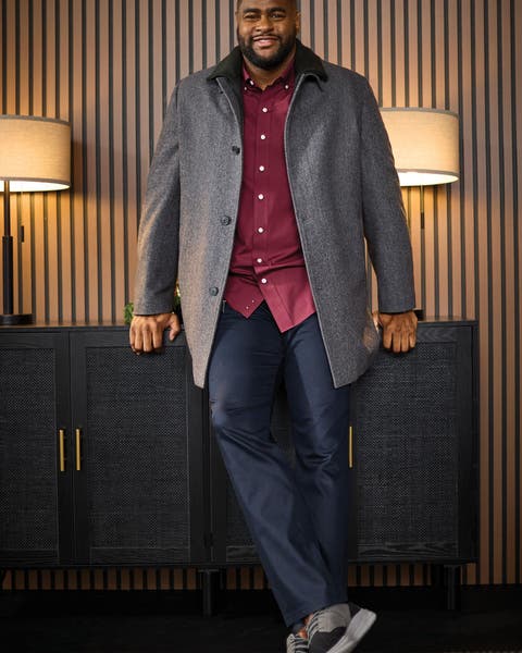 A man wearing clothing from DXL Big & Tall.