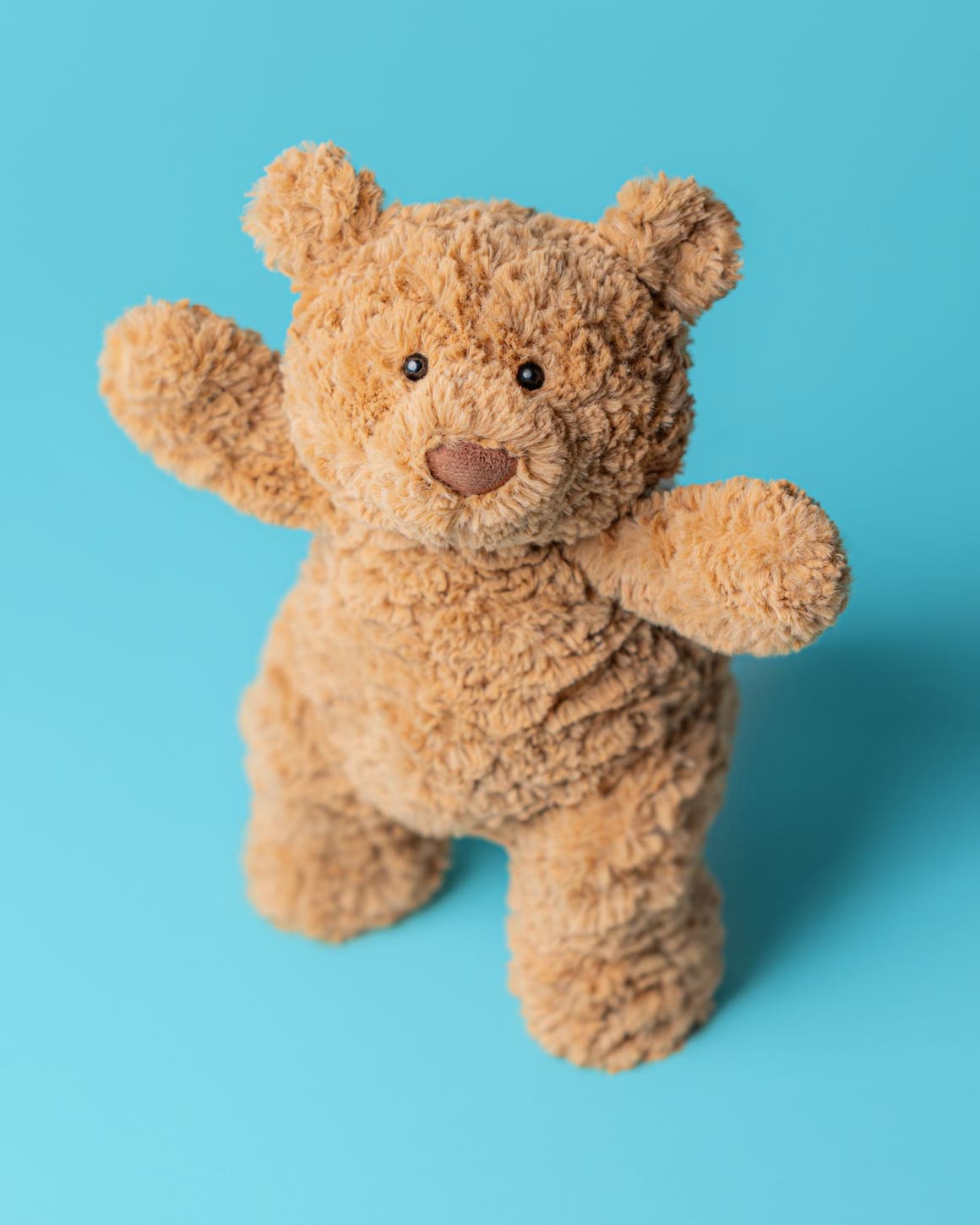 A Jellycat stuffed bear.