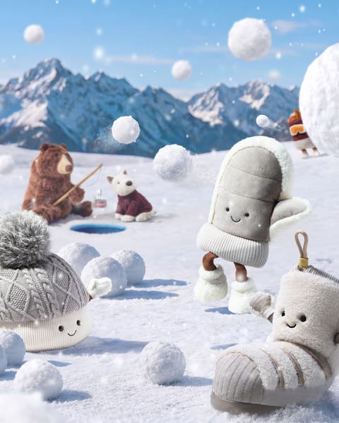 An assortment of winter Jellycats.