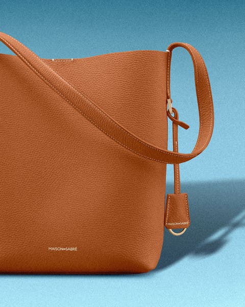 Brown leather MAISON de SABRÉ tote bag.