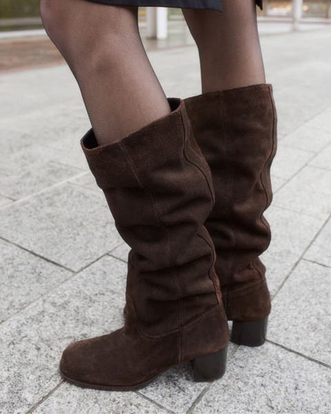 Brown suede Mango boots.