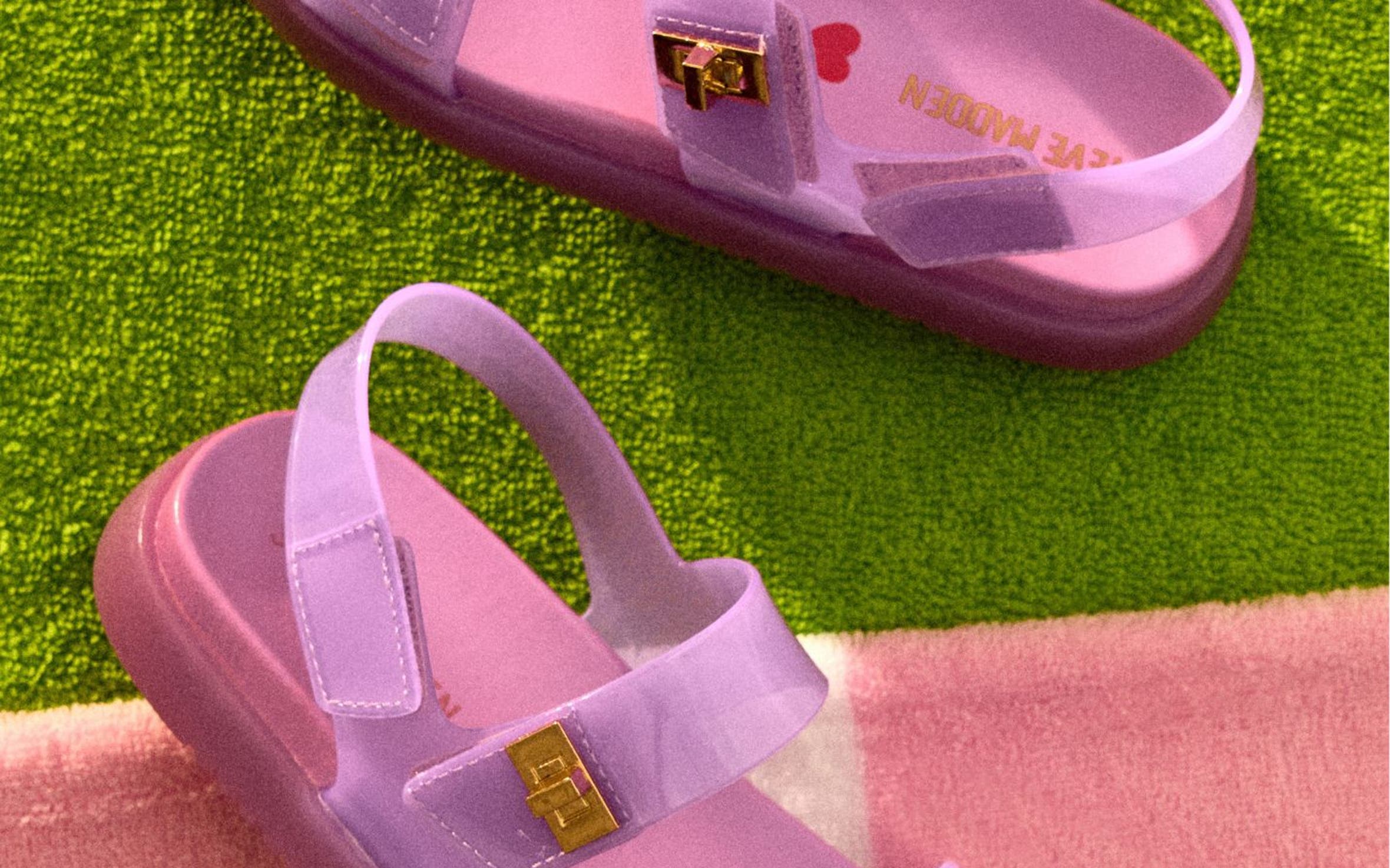 Girls' pink sandals from Steve Madden.