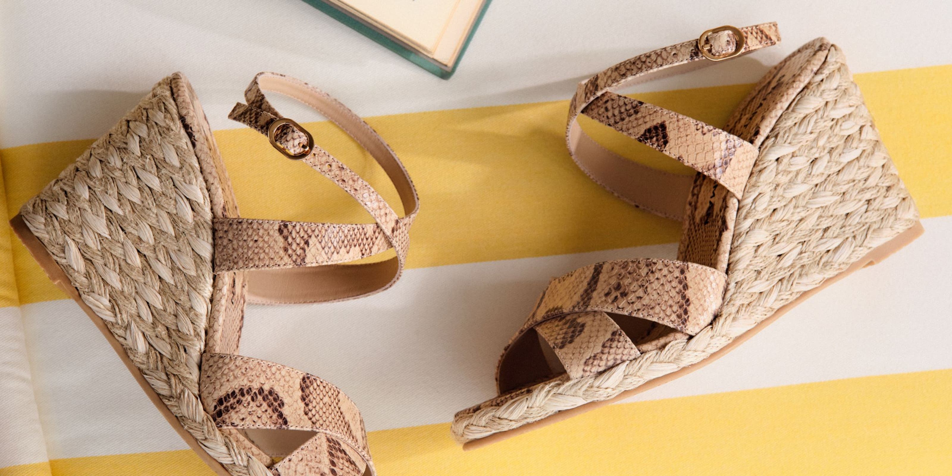 Stuart Weitzman Alyssa wedge in snake adobe.