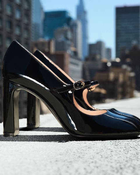 Stuart Weitzman black mary jane heeled pumps