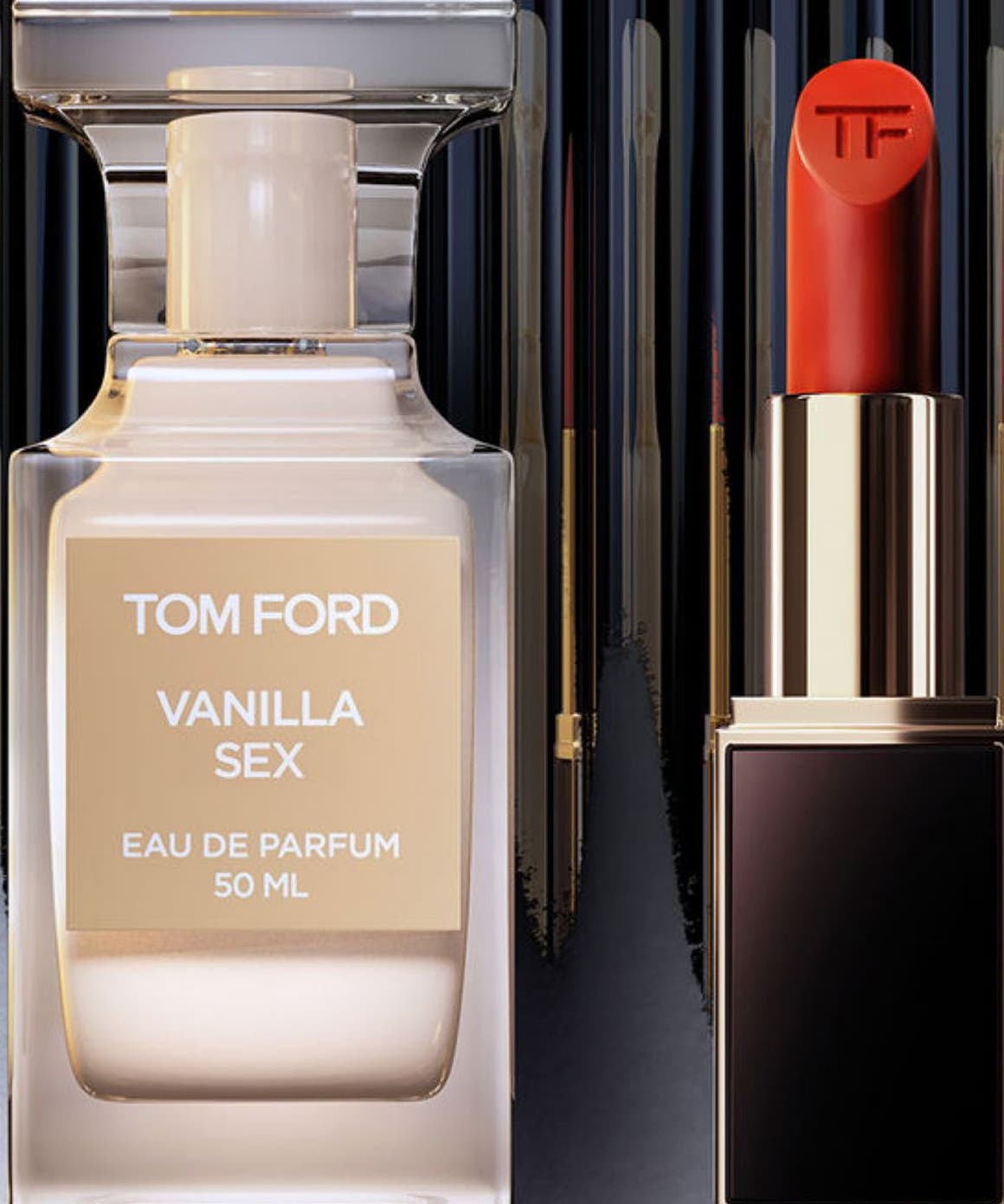 Tom Ford fragrance and lipstick.