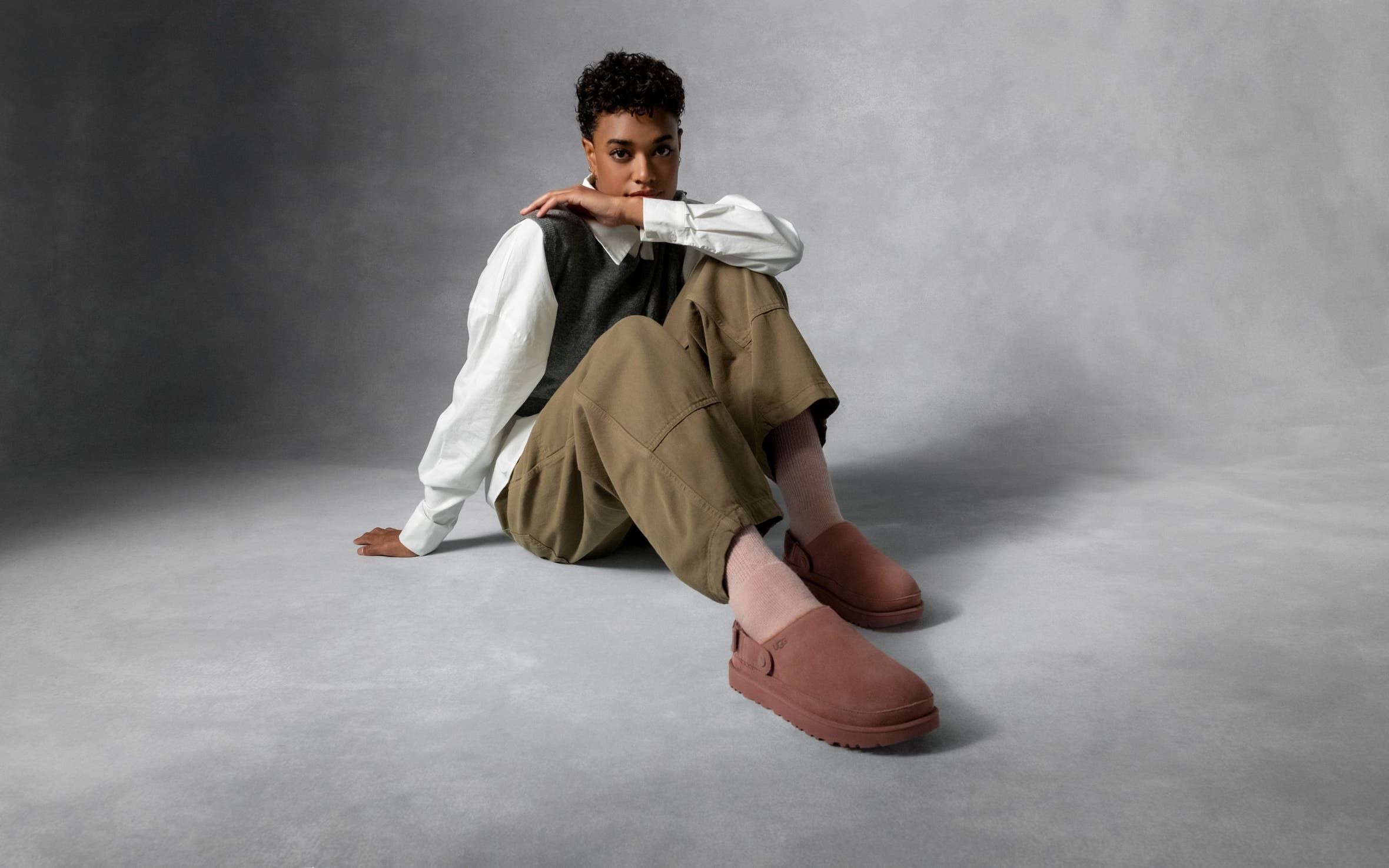 Model wearing UGG shoes