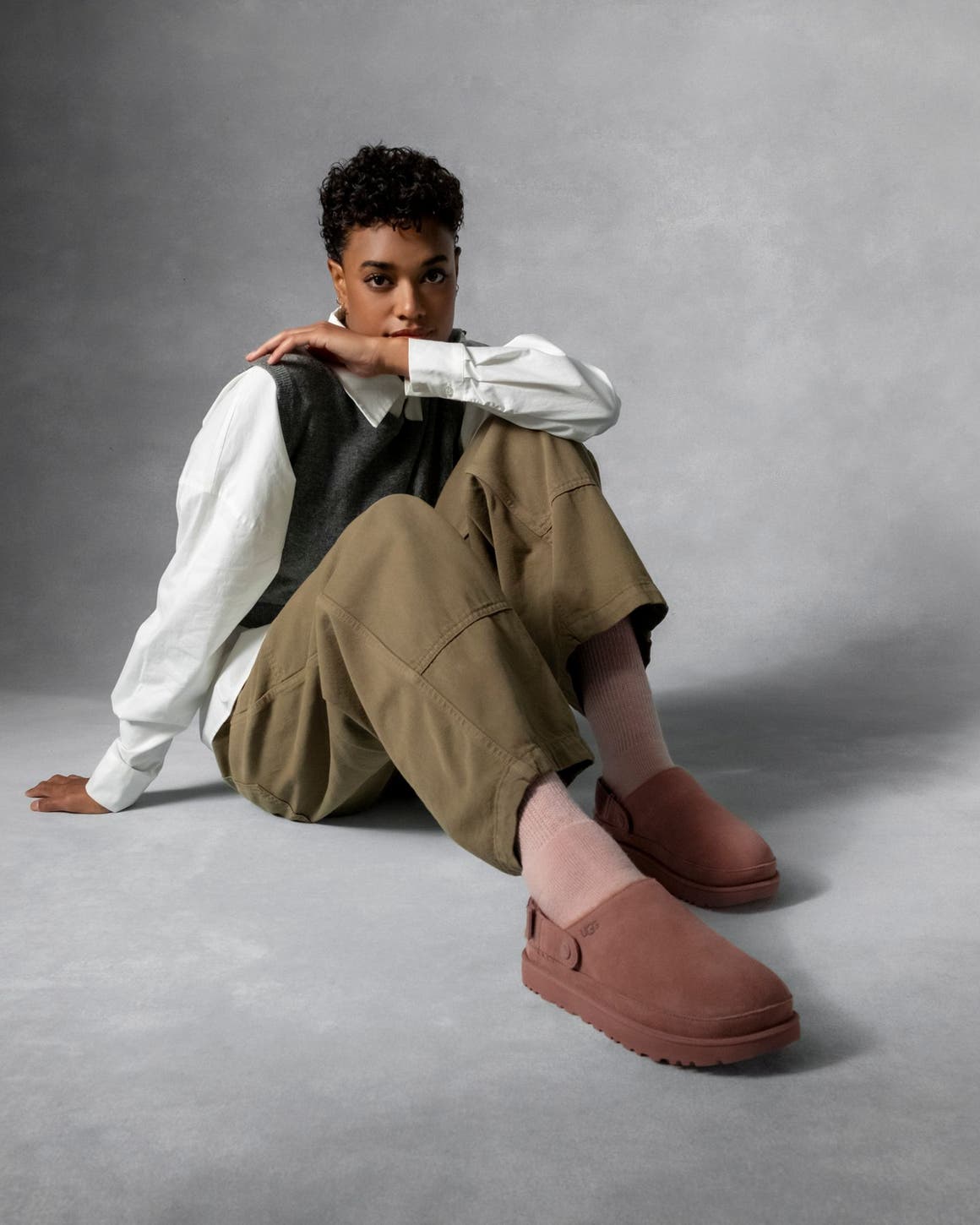 Model wearing UGG shoes