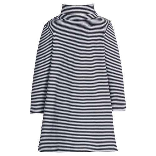 Little English Kids' Striped Turtleneck Dress In Blue