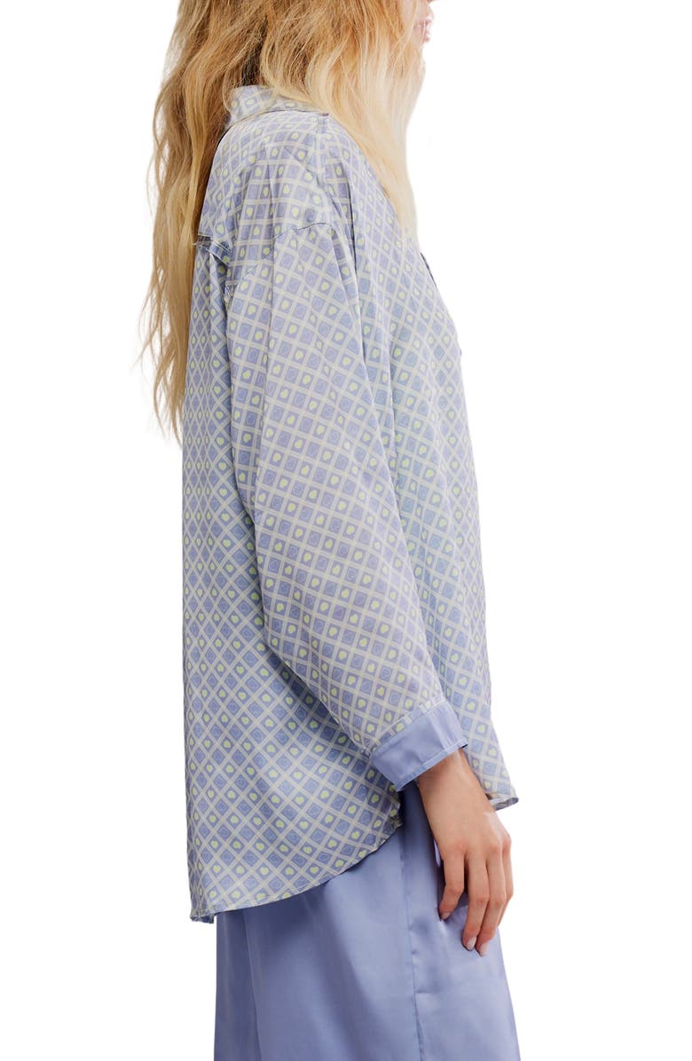 Free People Dreamy Days Print Pajamas, Alternate, color, Lime Kiwi Combo