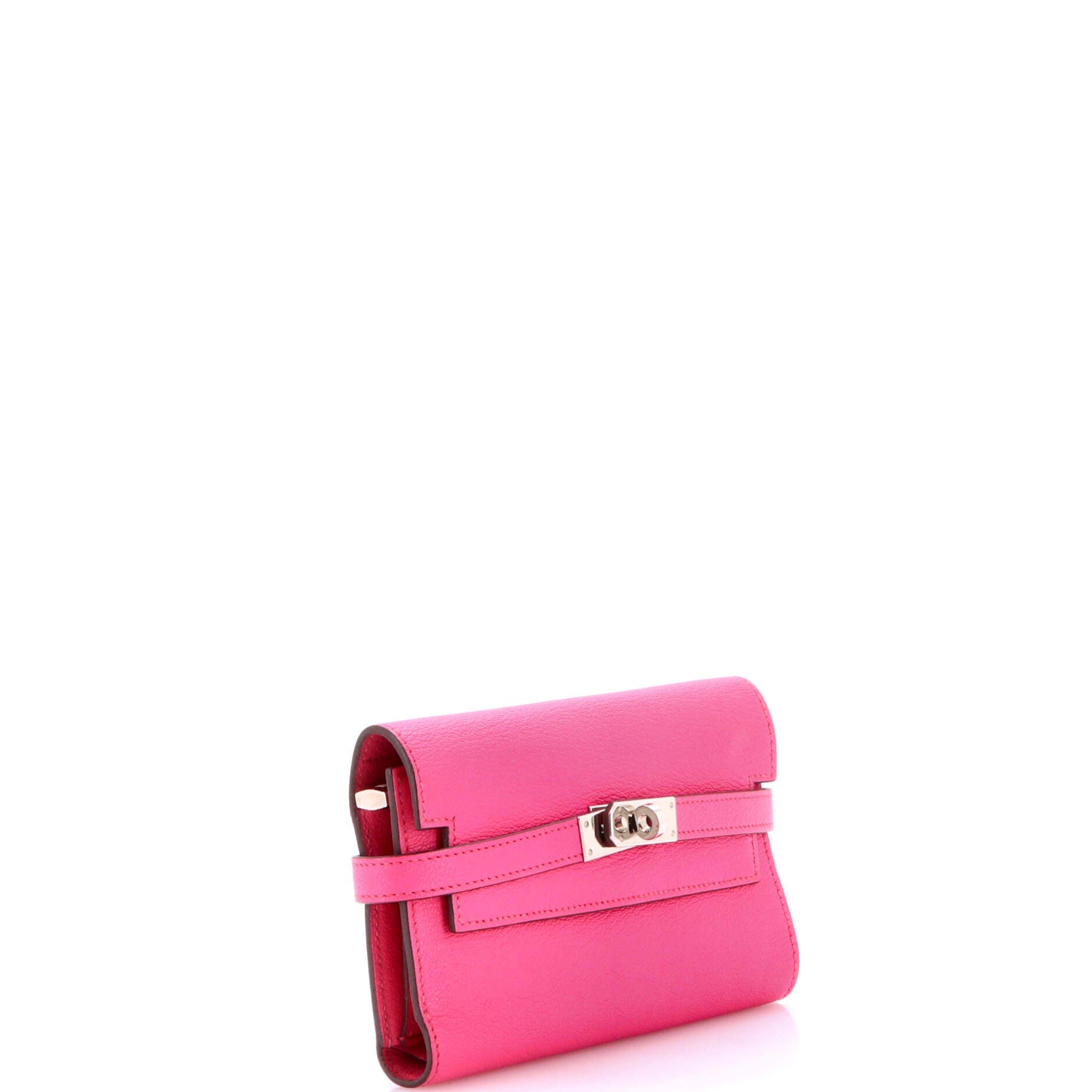 Kelly Trifold Wallet Chevre Mysore Medium, Alternate, color, Pink