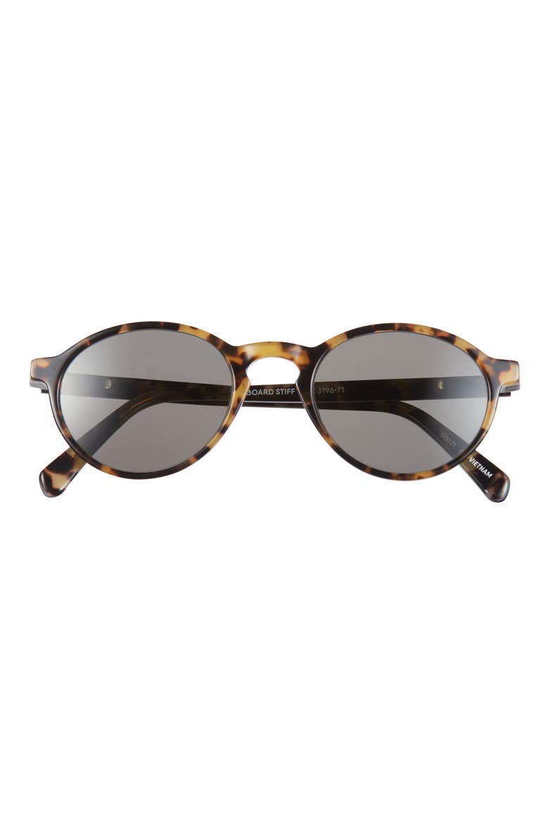Board Stiff 49mm Round Polarized Sunglasses, Main, color, TORTOISE / BLACK TORT / GREY