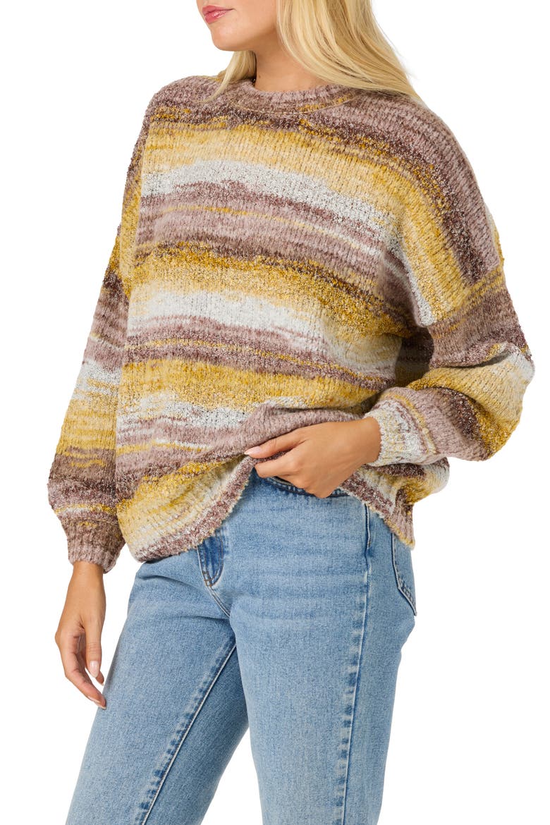 Bayou Stripe Sweater, Alternate, color, CHARTREUSE