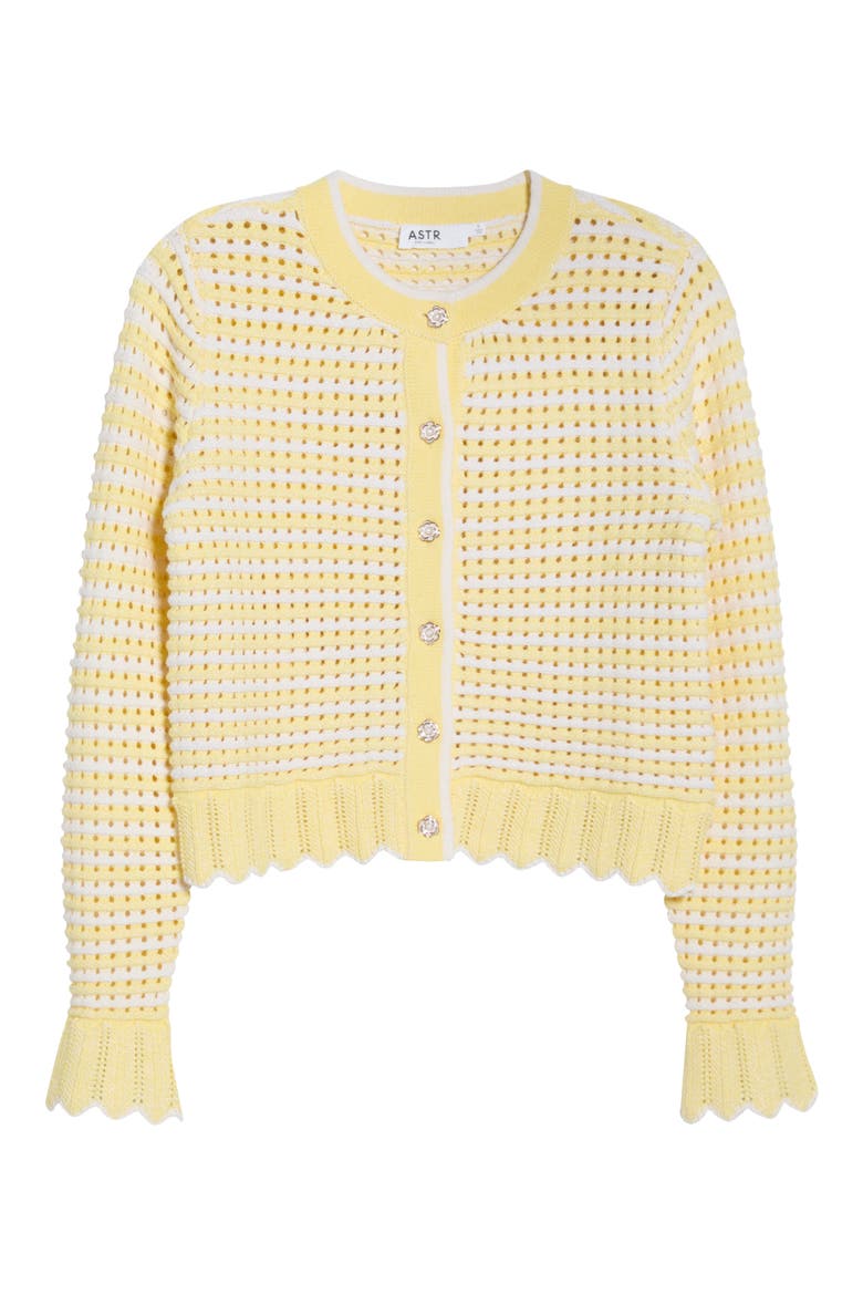 Karly Open Stitch Cardigan, Alternate, color, OFF WHITE YELLOW