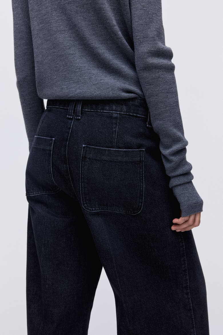 Super Wide High Jeans, Alternate, color, Washed black