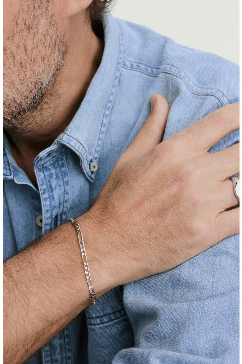 Bold Figaro Chain Bracelet, Alternate, color, Sterling Silver