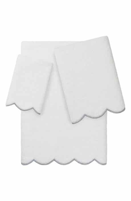 Adornia Scallop 3-Piece Towel Set