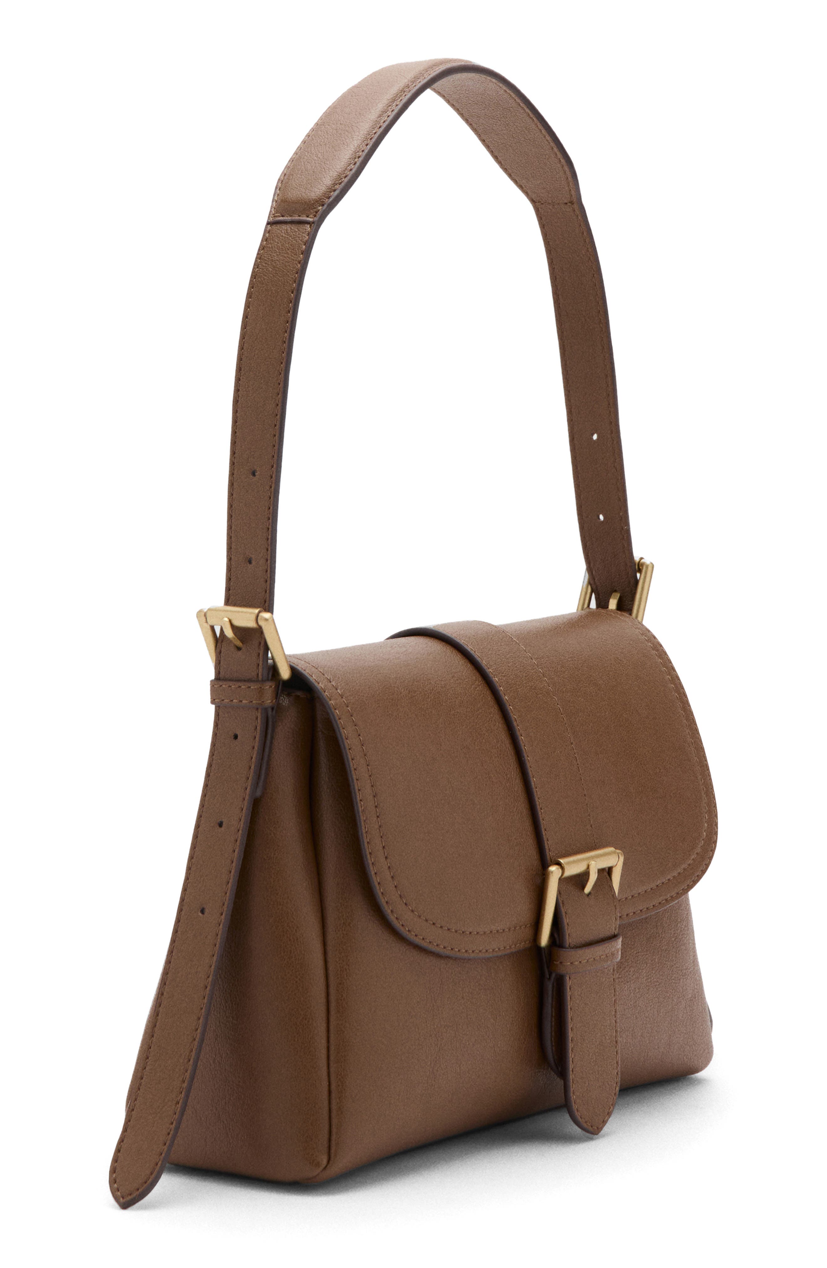 Buckle Shoulder Bag, Alternate, color, MEDIUM BROWN