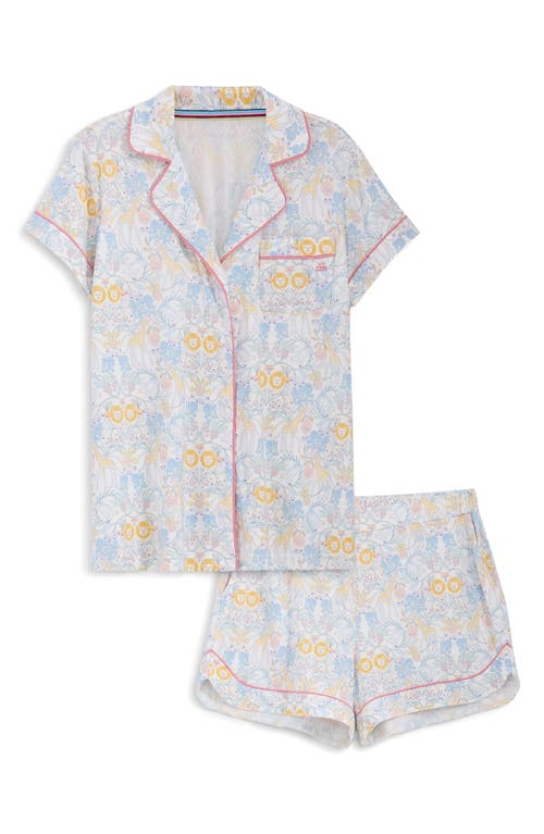 Magnetic Me Nikki Menagerie Stretch Modal Short Pajamas In Blue Multi