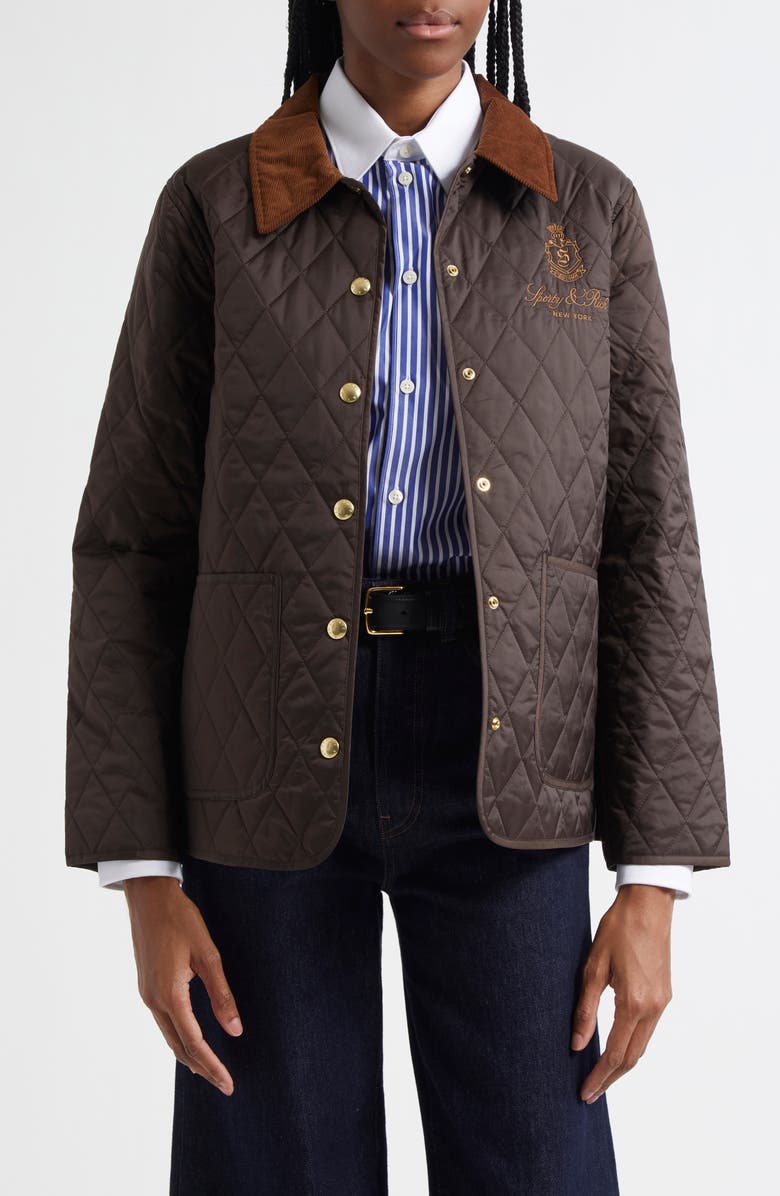 Sporty & Rich Vendome Quilted Nylon Jacket, Main, color, 