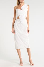 JBQ Carmen Knot One-Shoulder Midi Dress