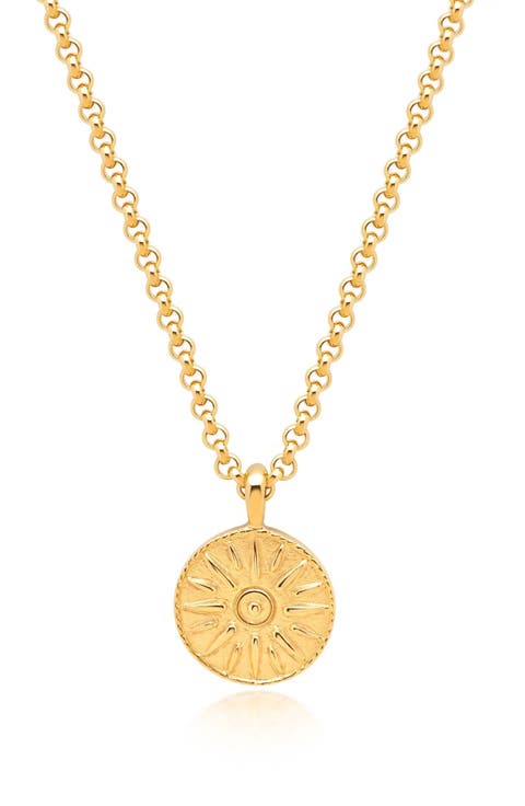 Necklace With Ancient Sun Pendant
