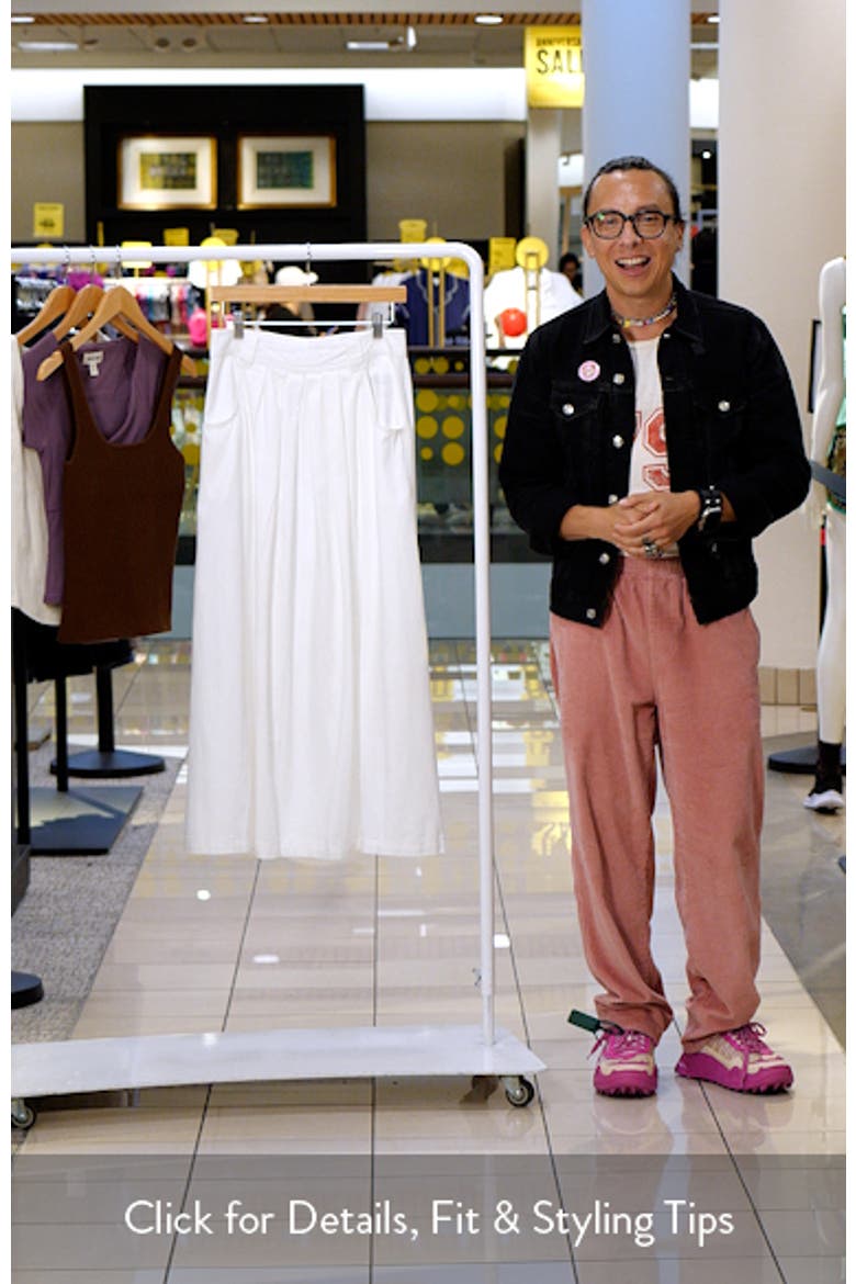 Pleated Denim Midi skirt video