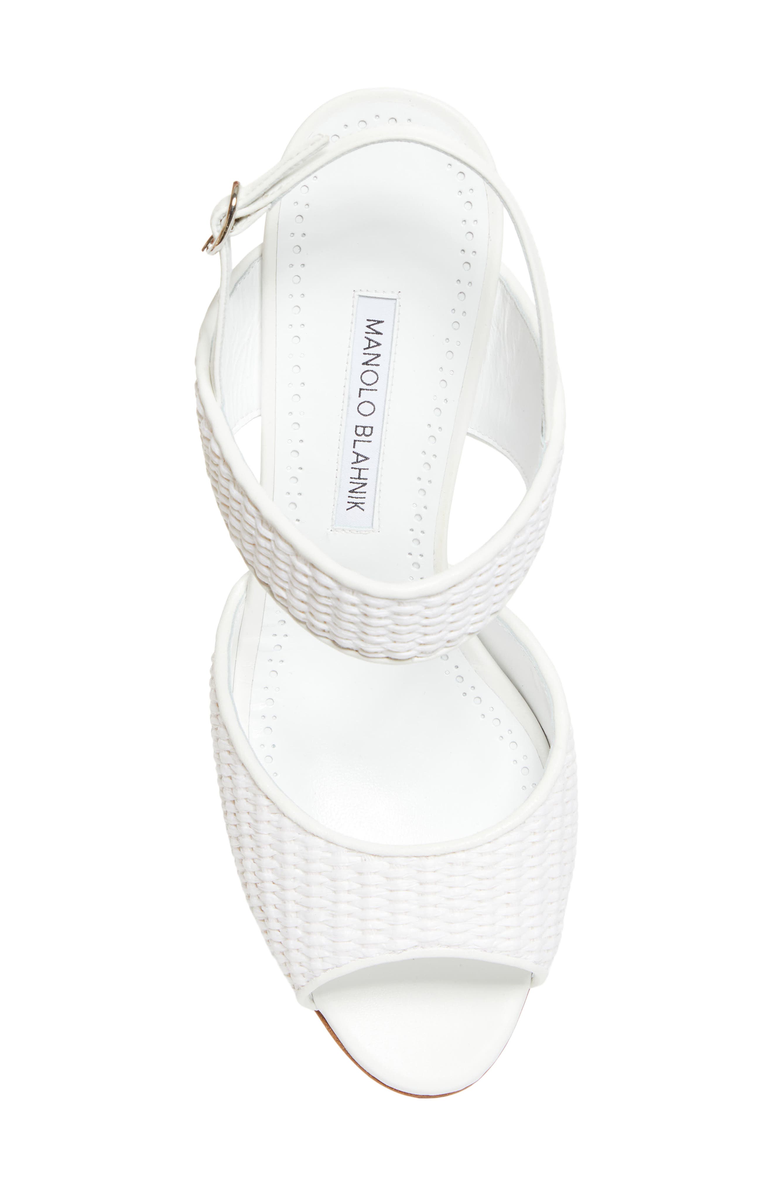 Manolo Blahnik Khiko Slingback Sandal, Alternate, color, White