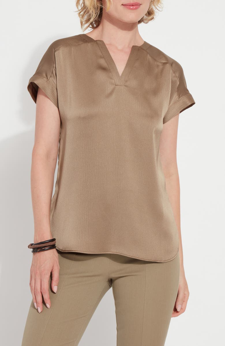 Lysse Coraline V-Neck Top, Main, color, Olive Leaf