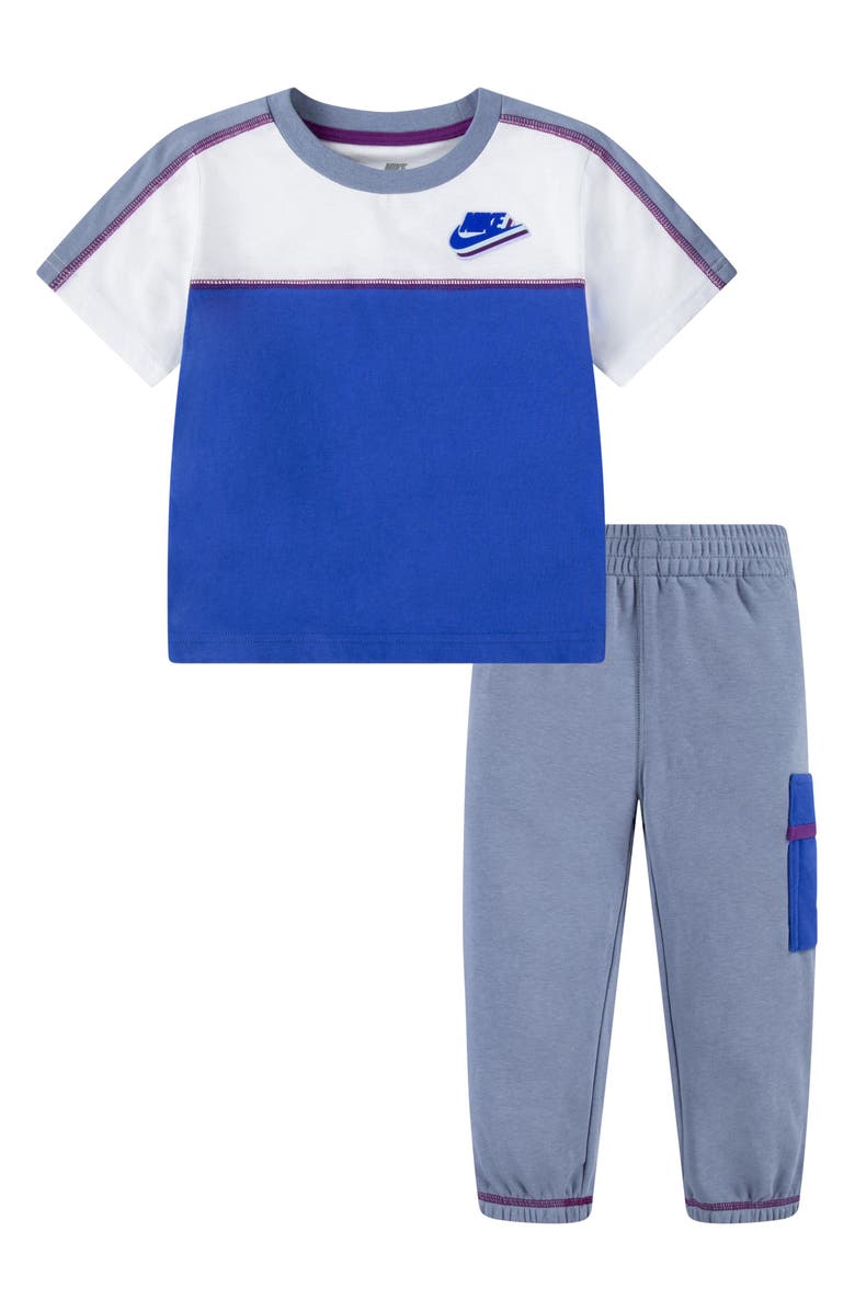Nike Kids' Reimagine T-Shirt & Cargo Sweatpants Set, Main, color, Ashen Slate