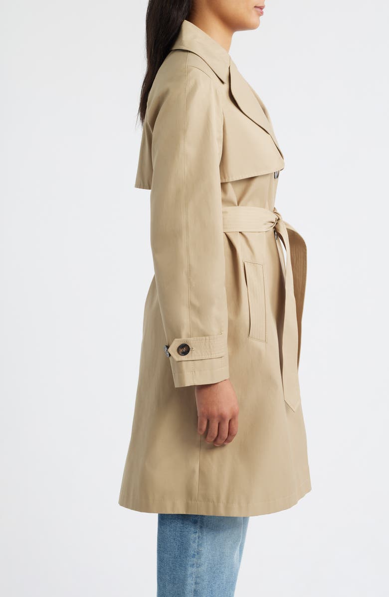 Via Spiga Water Resistant Cotton Blend Trench Coat, Alternate, color, Birch Tan