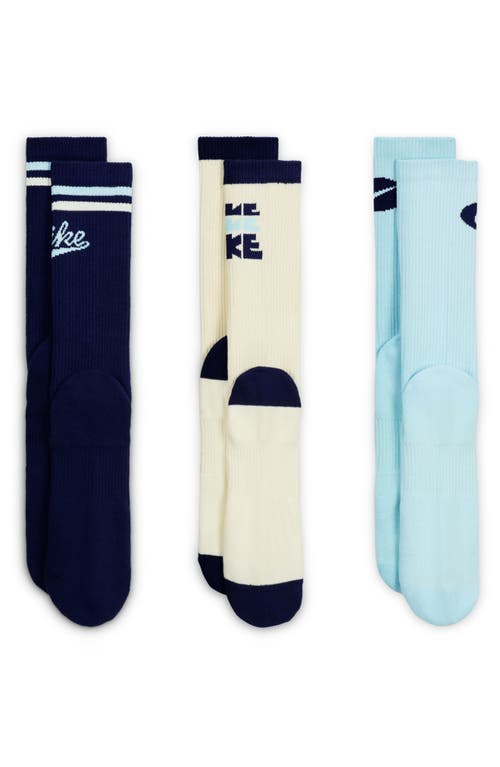 Nike Assorted 3-pack Dri-fit Everyday Plus Cushioned Crew Socks In Multi Color