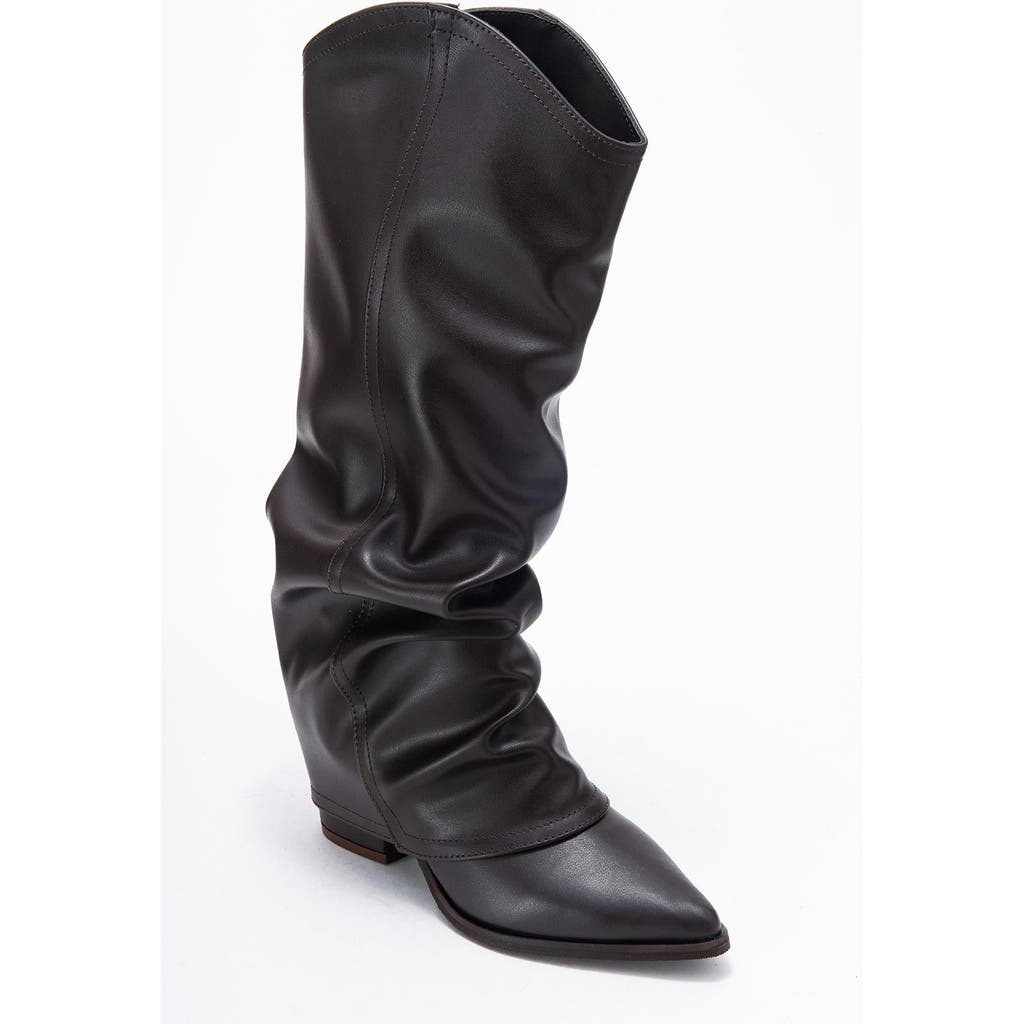 Prologue Shoes Elaris Block Heel Knee High Boot In Black