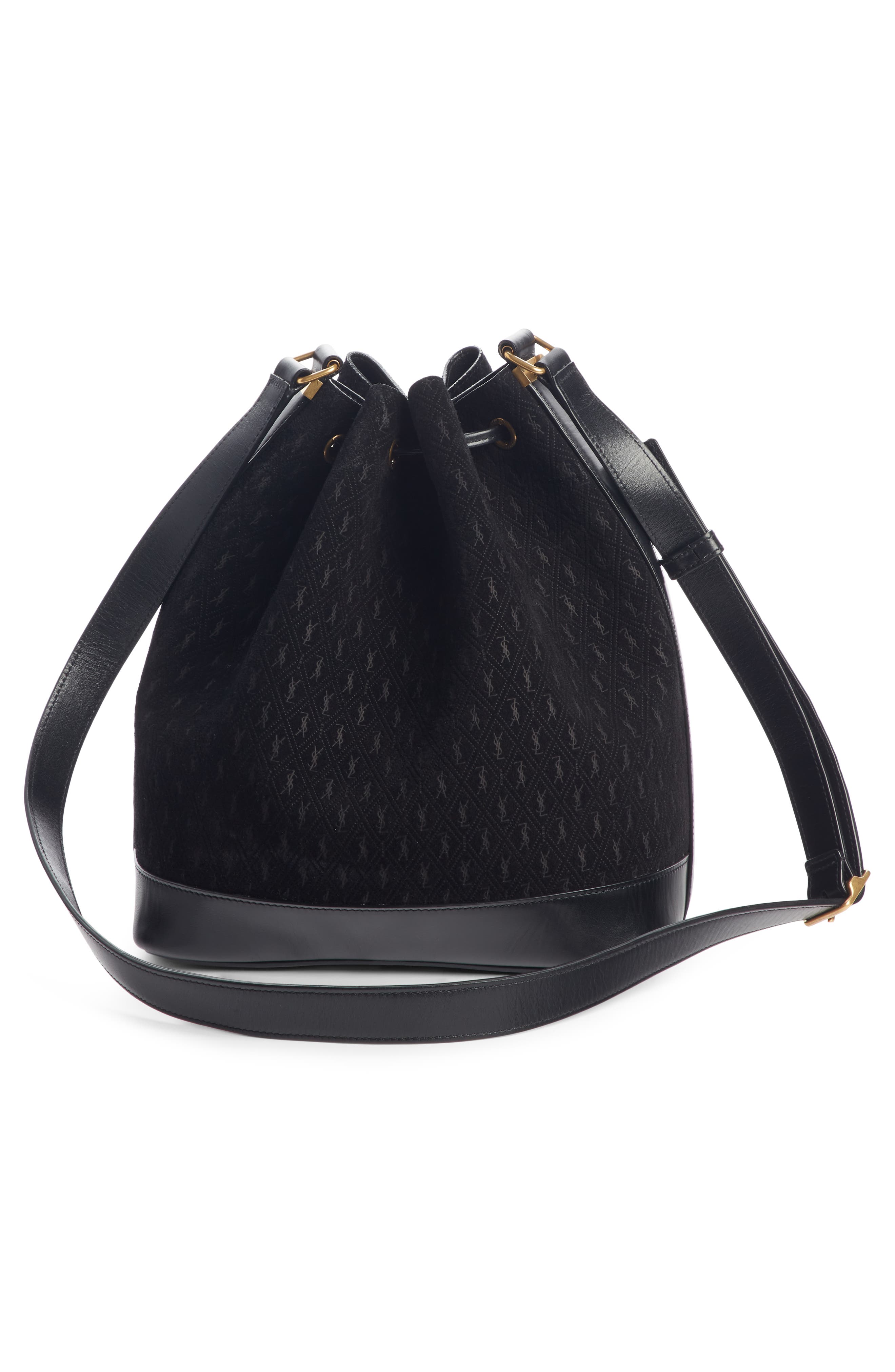 Saint Laurent Le Monogramme Calfskin Suede Bucket Bag, Alternate, color, 