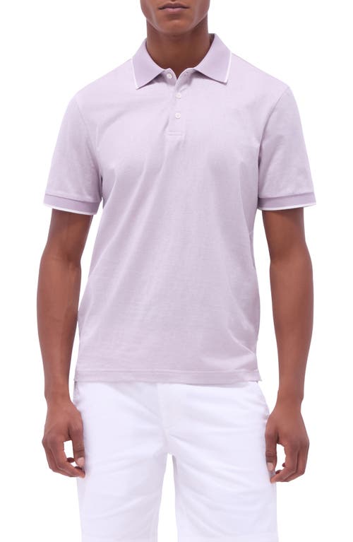 Bugatchi Tipped Piqué Cotton Polo In Lilac