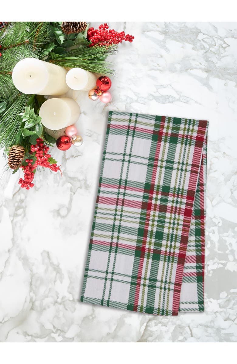 C&F Home 27' X 18" Joel Plaid Woven Cotton Kitchen Dish Towel Red White and Blue Plaid, Alternate, color, Grey