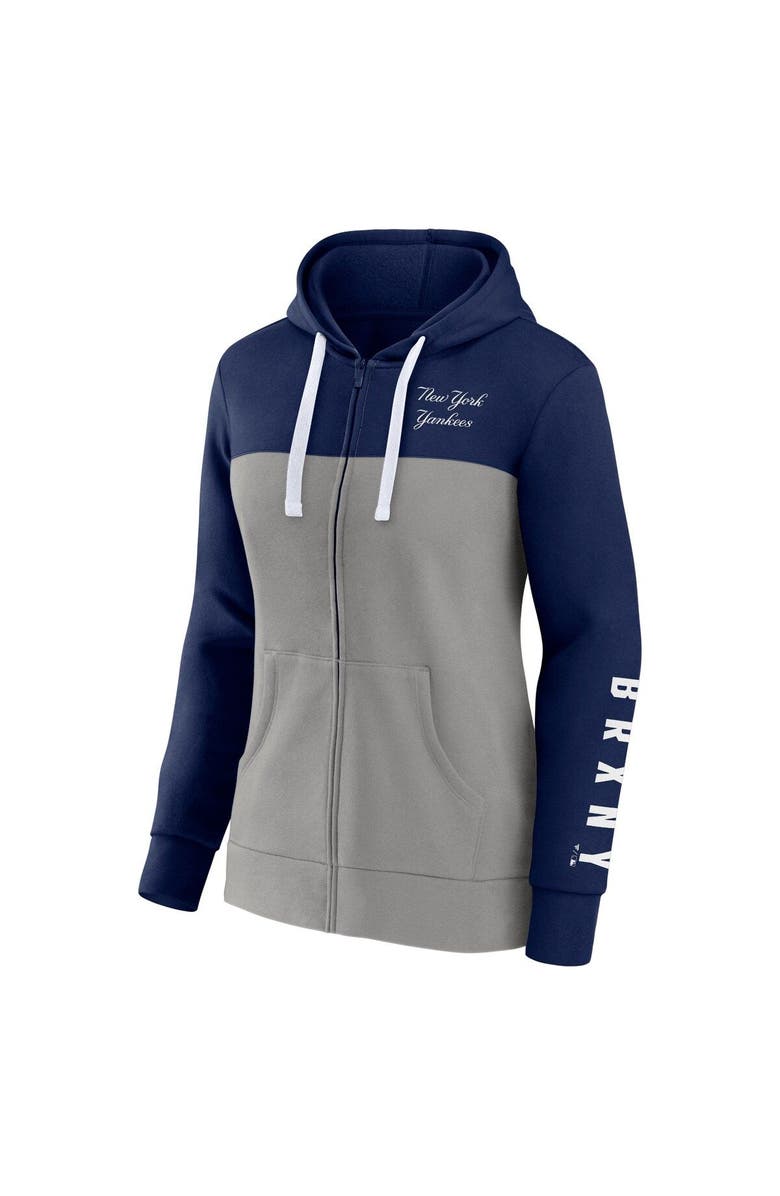 FANATICS Women's Fanatics Branded Navy/Gray New York Yankees Take The Field Colorblocked Hoodie Full-Zip Jacket, Alternate, color, Navy