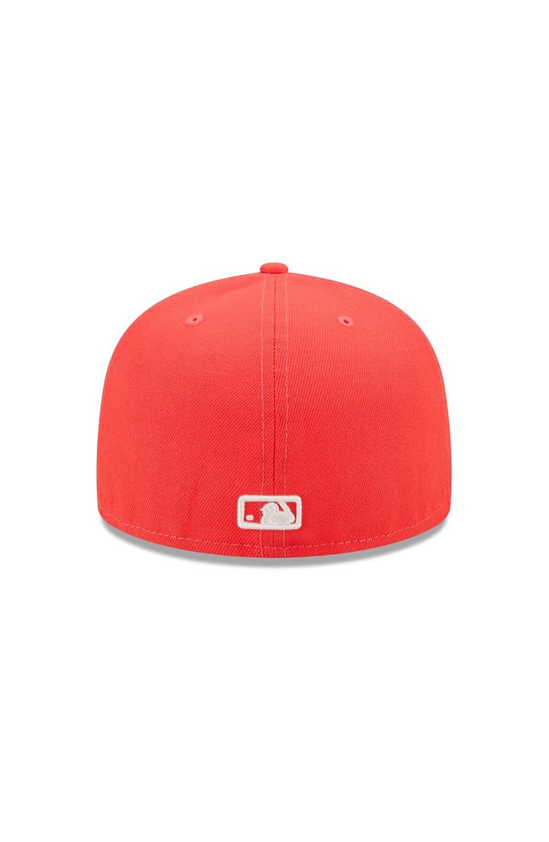 New Era Men's New Era Red Oakland Athletics Lava Highlighter Logo 59FIFTY Fitted Hat, Alternate, color, Red