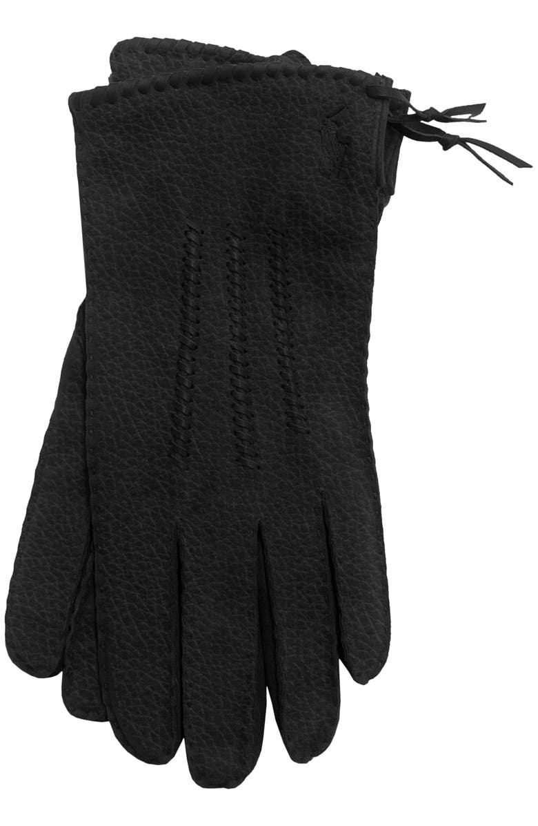 Polo Ralph Lauren Hand Stitched Glove, Main, color, Pebble Black