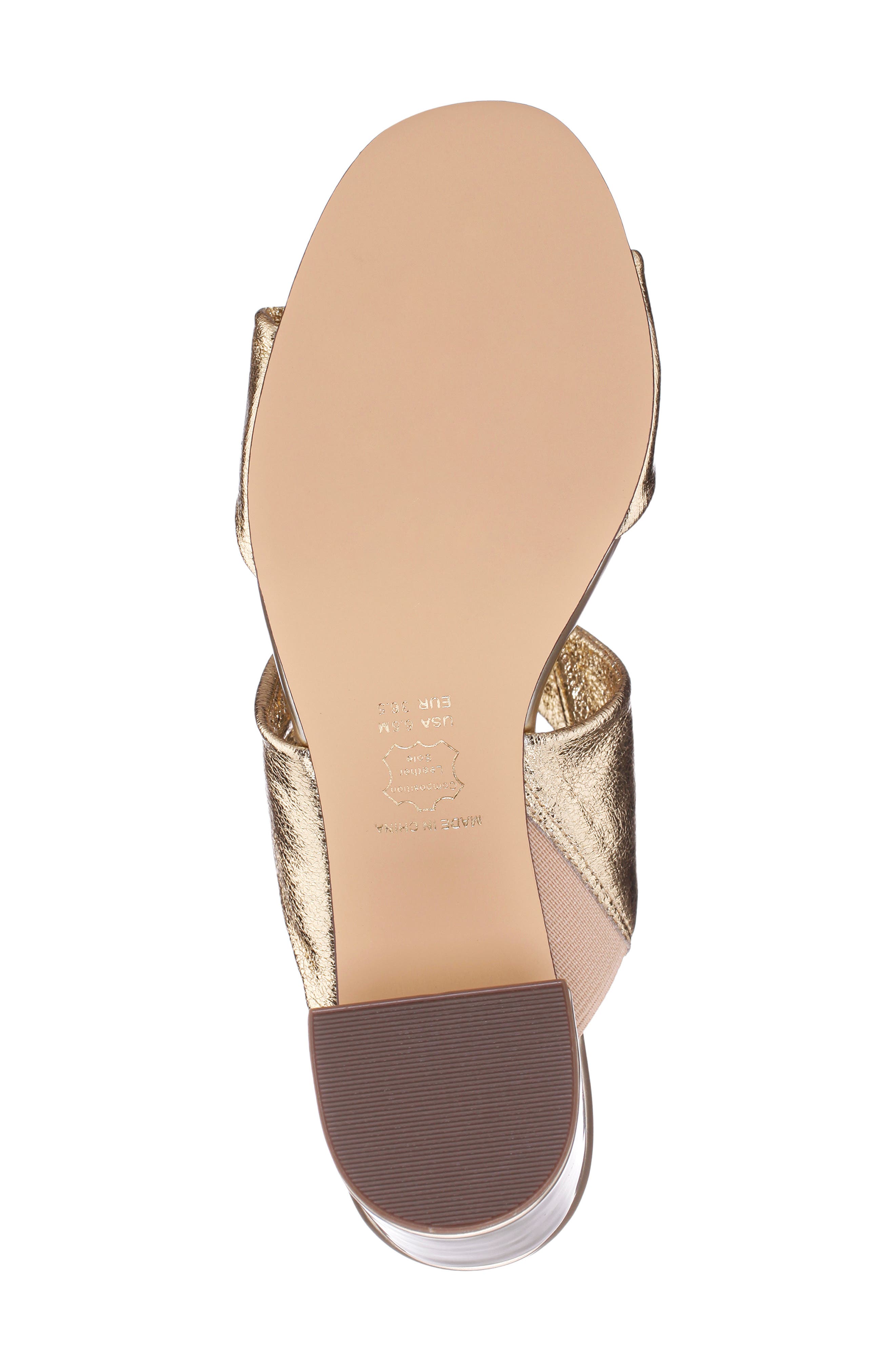 Nina Bassie Block Heel Slide Sandal, Alternate, color, Gold Sft