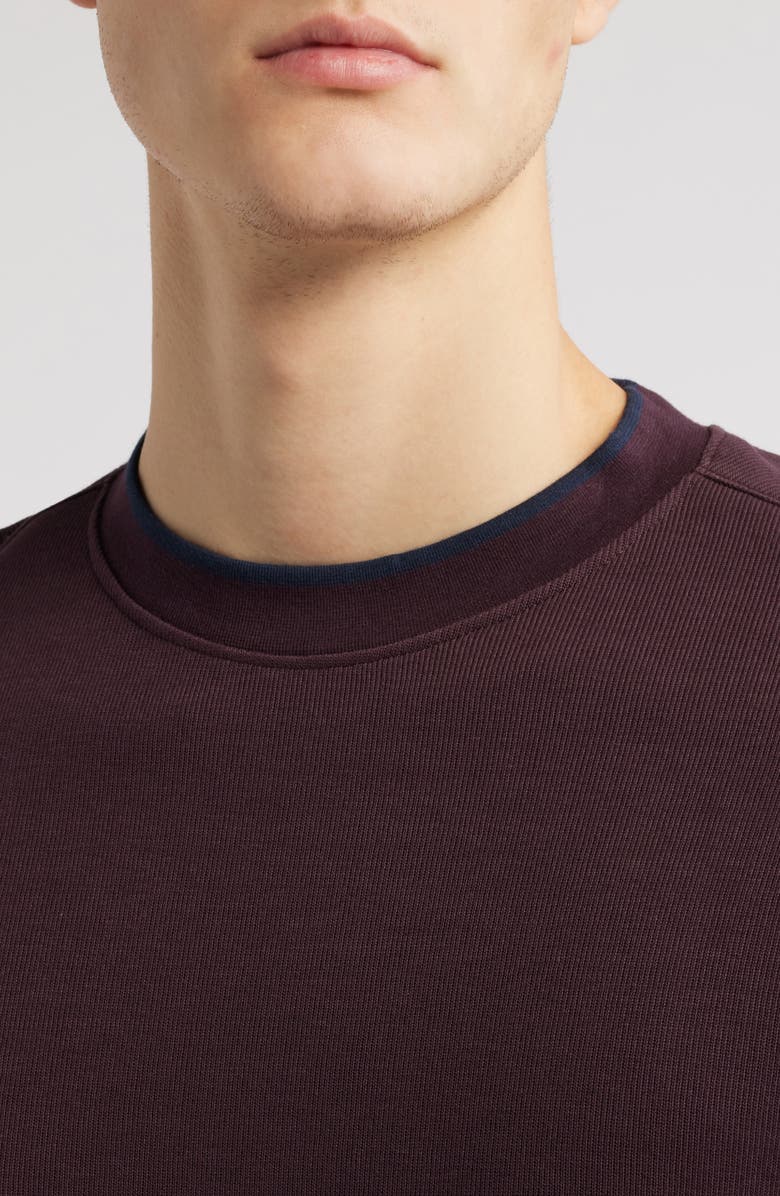 Robert Barakett Birch Hill Tipped Sweatshirt, Alternate, color, Port