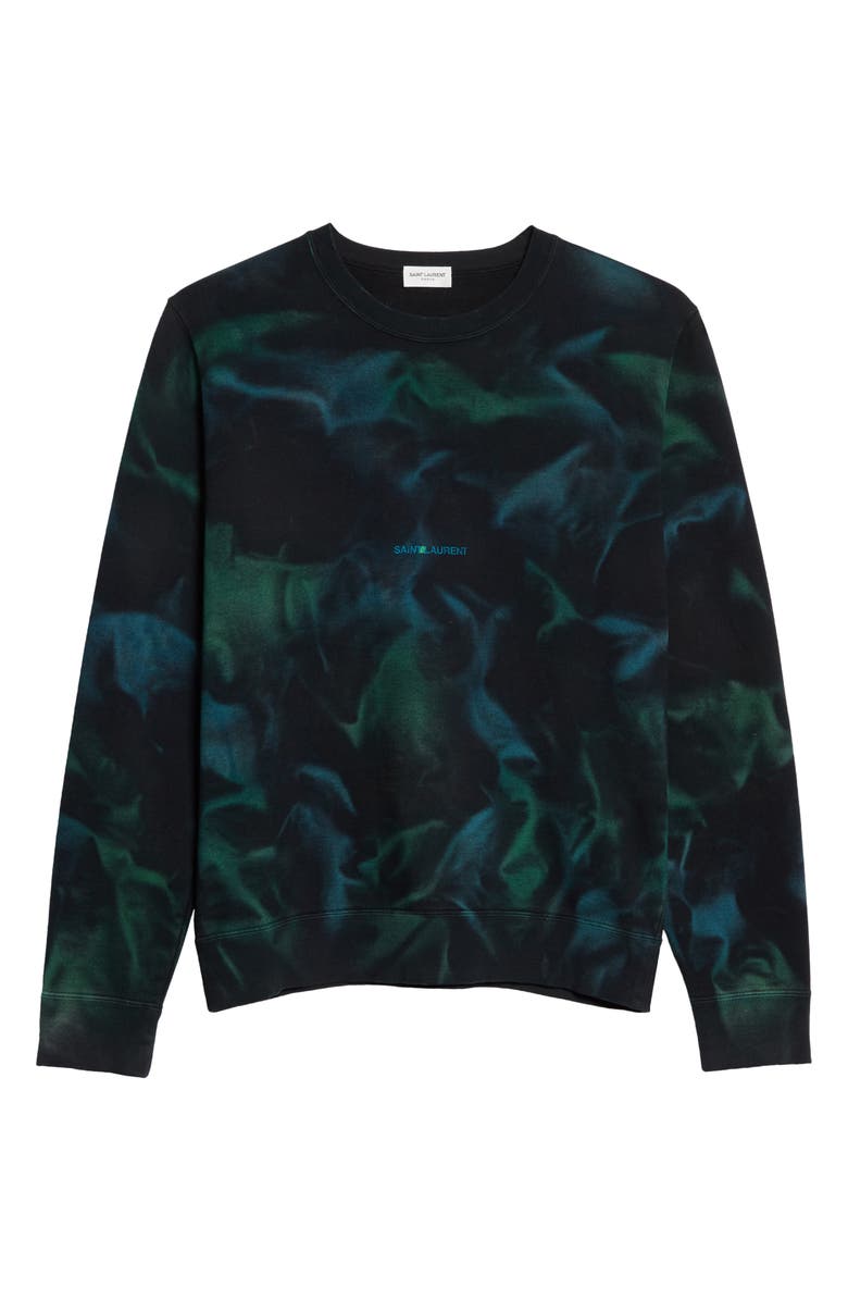 Saint Laurent Men's Tie Dye Logo Sweatshirt, Alternate, color,