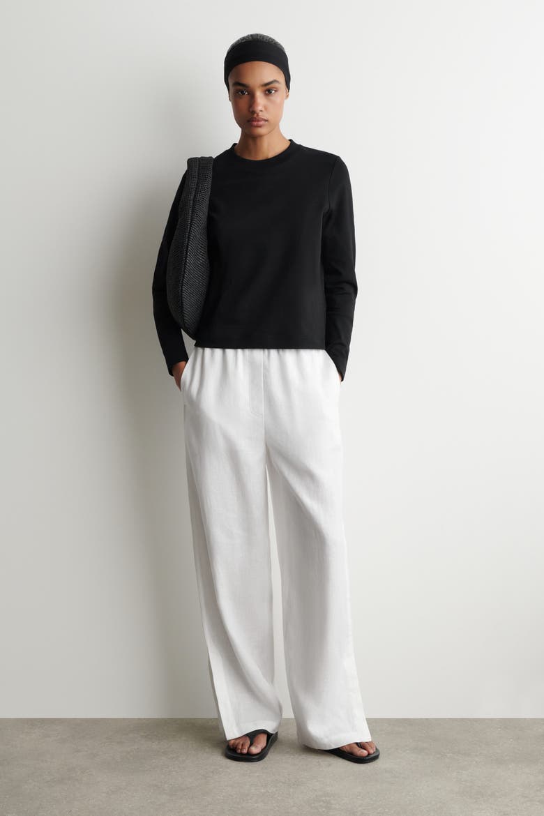 Clean Cut Long-sleeved T-shirt, Alternate, color, BLACK